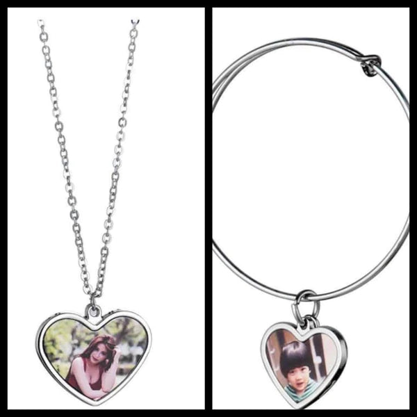 Heart-shaped Necklace and Bracelet Set